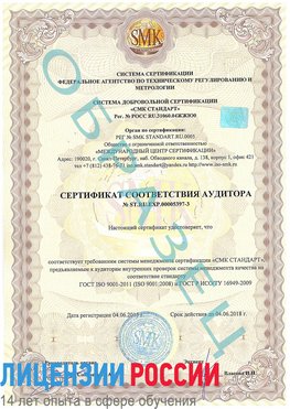 Образец сертификата соответствия аудитора №ST.RU.EXP.00005397-3 Челябинск Сертификат ISO/TS 16949